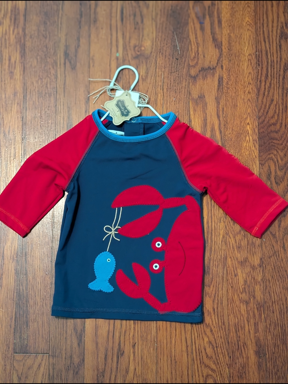 Mud Pie Navy and Red Crab Rashguard